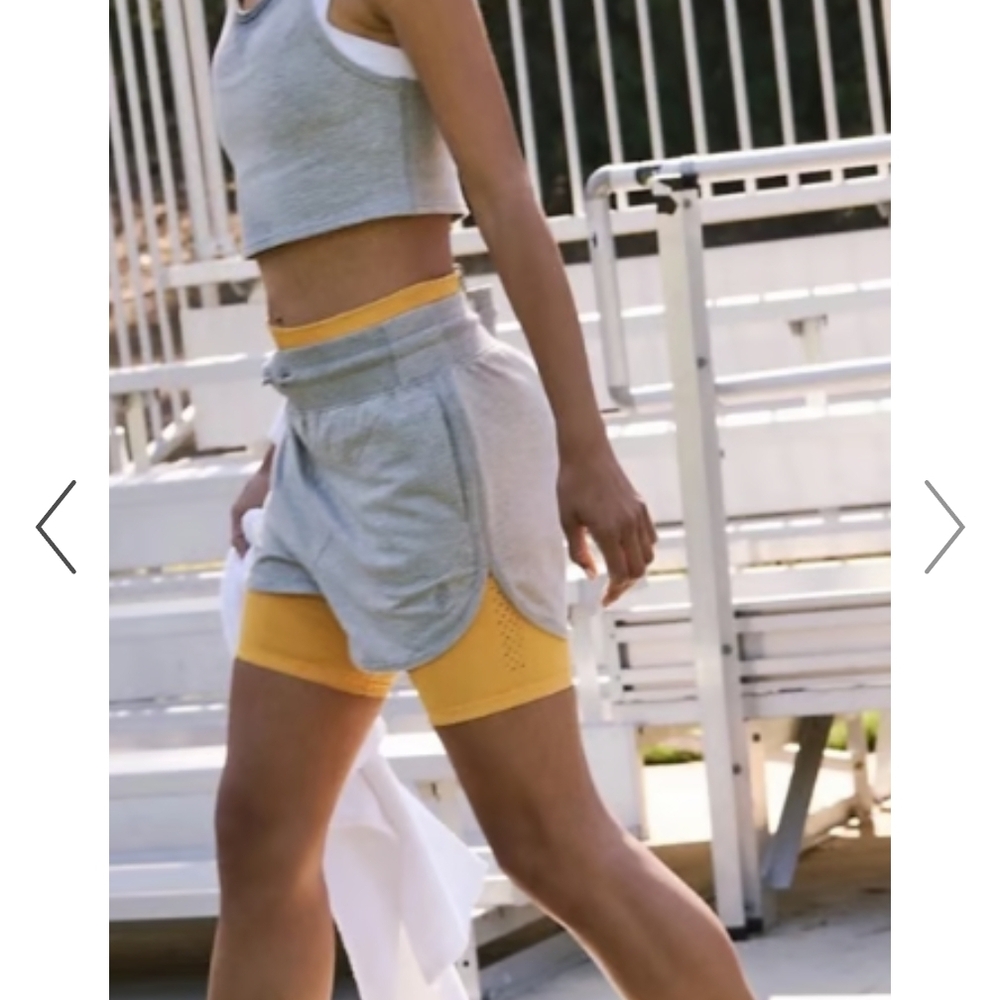 FP Movement by Free People Gray and Yellow Athletic Shorts - Picture 2 of 12